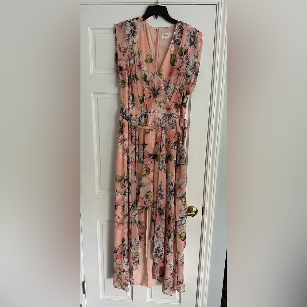 Eliza J | Peach Floral Dress